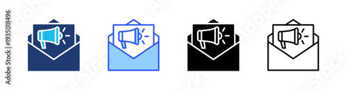 Email Campaign Multi Style Icon Set Vector 