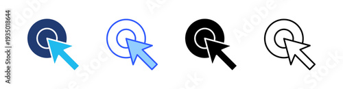 Clicks Multi Style Icon Set Vector 