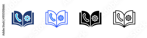 Contact Management Multi Style Icon Set Vector 