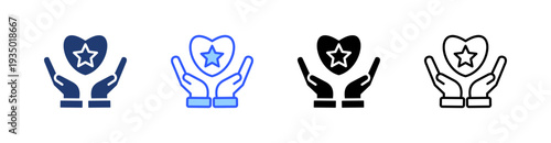 Loyalty Multi Style Icon Set Vector 