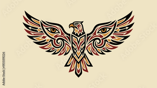 Tribal Eagle Tattoo Design Vector Art | Indigenous Art Illustration