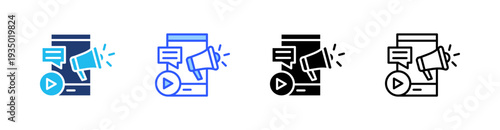 Marketing Multi Style Icon Set Vector 