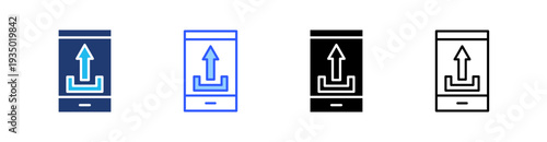 Upload Multi Style Icon Set Vector 