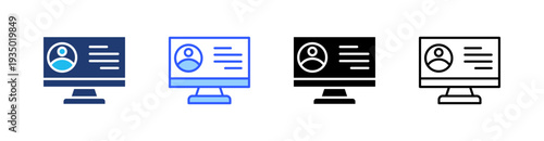 Profile Multi Style Icon Set Vector 