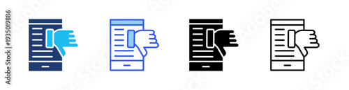 Dislike Multi Style Icon Set Vector 