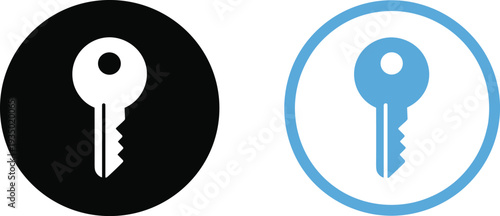 Key icon symbol security access lock keyhole vector illustration isolated on white background password protection login privacy concept