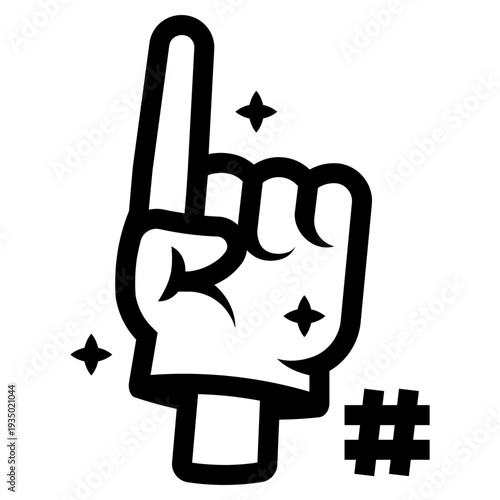 foam hand sports fans icon