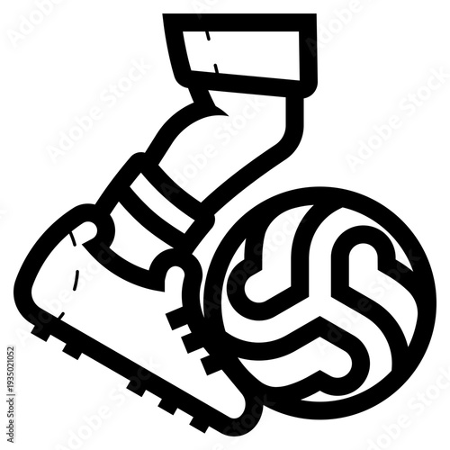leg kick soccer or football ball icon