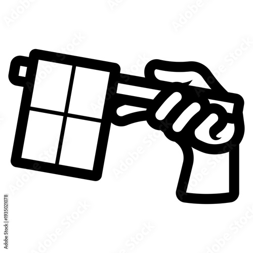 referee hand holding offside flag icon