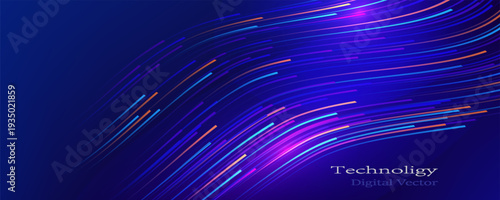 Advanced AI Analytics Landscape with Digital Data Streams. Big Data Science and Fintech Infrastructure Concept for Corporate Technology Visuals. Vector Illustration.