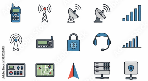 Collection of Technology and Communication Icons.