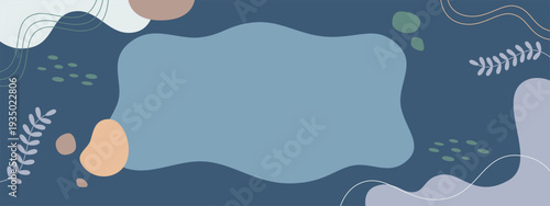 abstract background with a frame and leaves