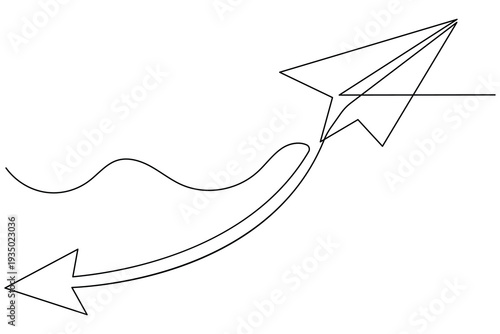  Creative paper airplane continuous line drawing modern art