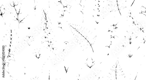 Splatters grunge set with black splashes and messy stains featuring dirty, ink, paint with artistic and abstract