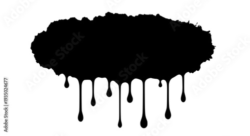 Splotch paint with dripping texture and rough edges featuring black, ink, splatter with art and design elements for