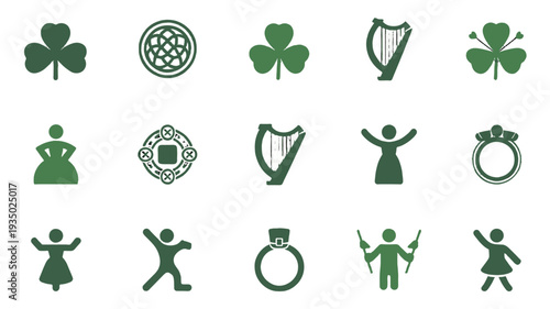 A collection of Irish symbols and icons, a visual celebration of culture.