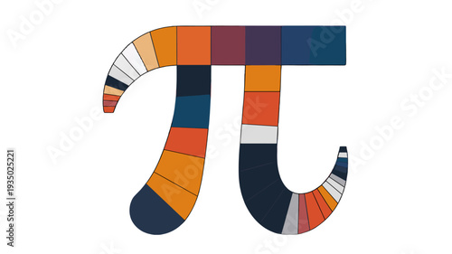 Colorful π Symbol, a Mathematical Representation.