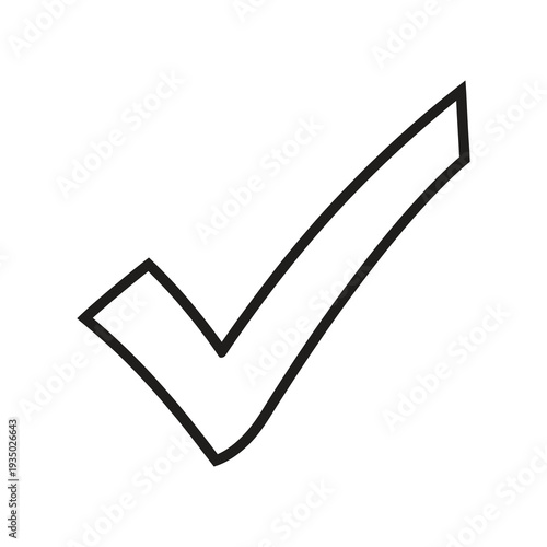 Simple black check mark symbol for approval and confirmation icon