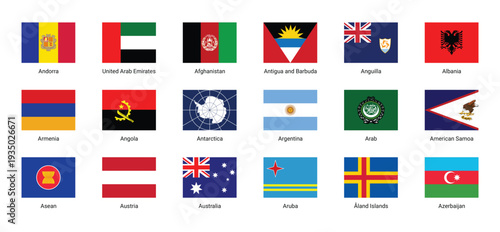 Free Download country flags symbols collection square vector illustration - GFXLoad
