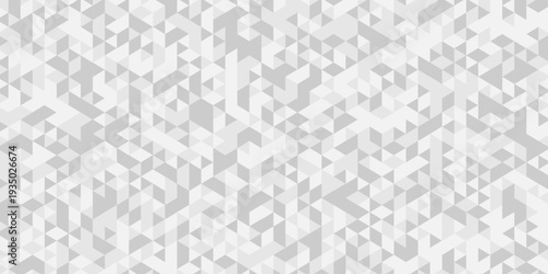 Abstract background made of triangles. Mosaic pattern, tile geometric cube white and gray vector wallpaper.