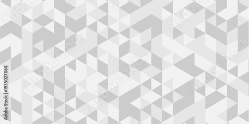 Abstract background made of triangles. Mosaic pattern, tile geometric cube white and gray vector wallpaper.