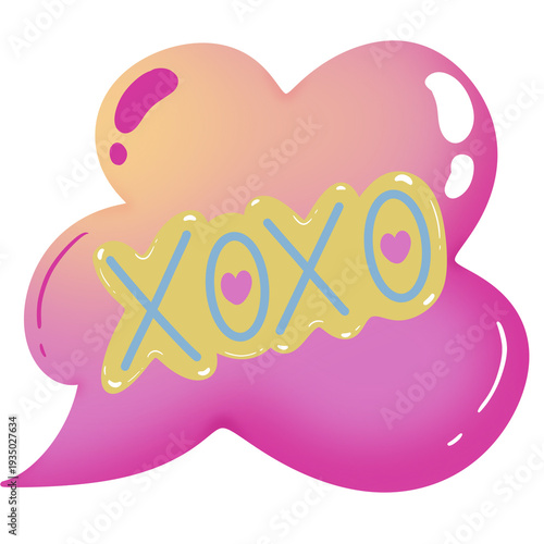 Retro XOXO Love Speech Bubble
