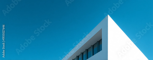 Minimalist building corner close-up with crisp lines against sky 32k ultra HD