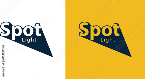 Creative word spotlight logo template. Vector illustration of a spotlight logo design in the form of a simple beam of light.
