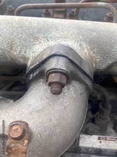 close up old rusty machine