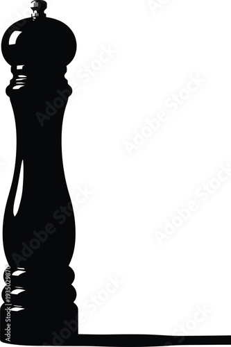 An elegant black silhouette of a chess pawn is reimagined as a stylish woman in a glamour dress, creating a minimalist fashion vector illustration of a lady with an artistic outline