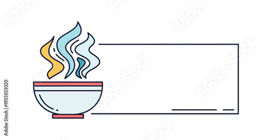 Hot Food Bowl with Steam and Copy Space