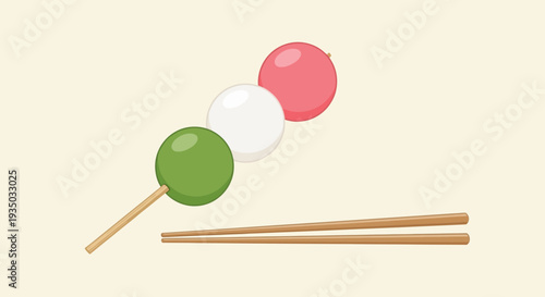 Japanese Dango Skewers and Chopsticks