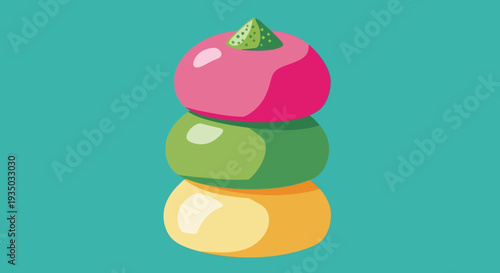 Japanese Dango Dessert Stacked