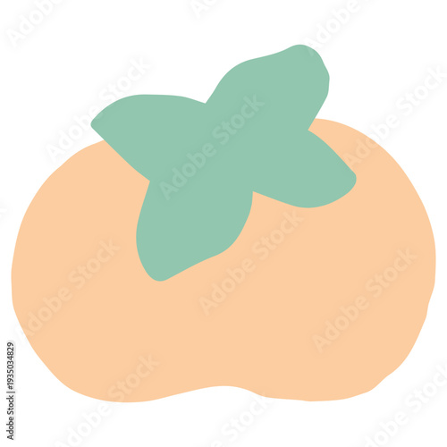 旬の果物カキの秋らしいイラスト 9月の園だよりに使いやすいシンプル手描き素材シリーズ