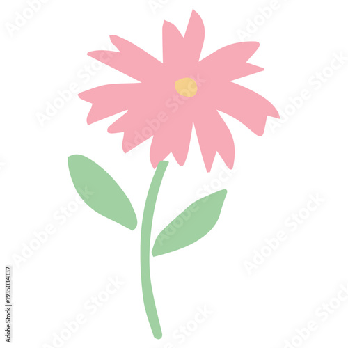 秋に咲くコスモスの花のイラスト 9月の園だよりに使いやすいシンプル手描き素材シリーズ