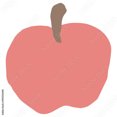 真っ赤でかわいいリンゴのイラスト 9月の園だよりに使いやすいシンプル手描き素材シリーズ