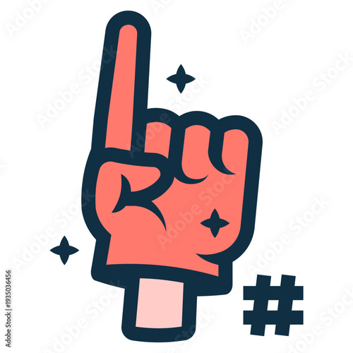 foam hand sports fans icon