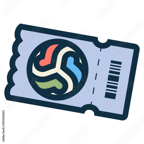 soccer or football world cup ticket icon
