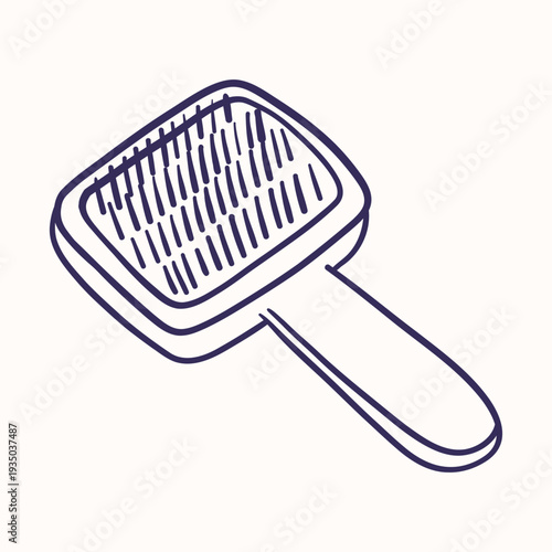 Pet grooming slicker brush vector illustration