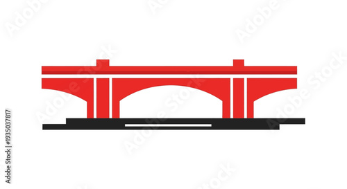 Red Arch Bridge Silhouette Icon