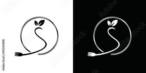 logo initial S and spoon vector