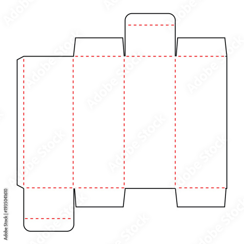 Serum packaging box die line template