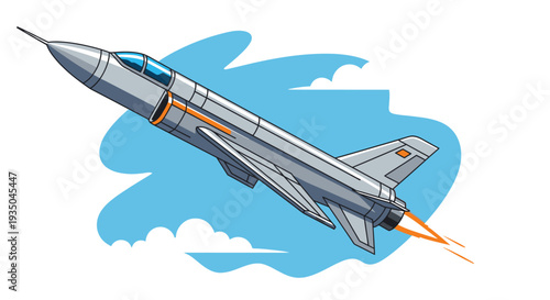 Military Fighter Jet Flying Through the Sky.