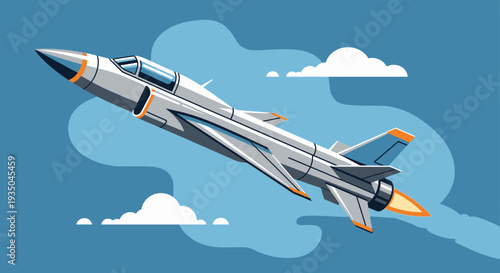 Military Fighter Jet Flying Through the Sky.