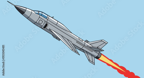 Military Fighter Jet Soaring Through the Sky.