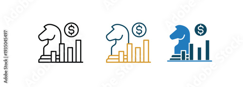 Investment Strategy Graphic icon line vector