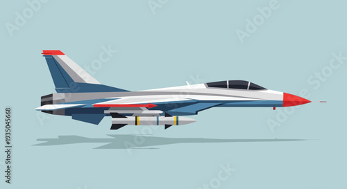 Vector illustration of a fighter jet in flight.