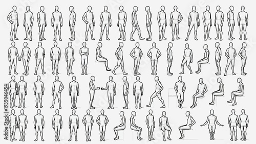 Pedestrian Silhouettes of People Walking Cycling and Families for Urban Scenes