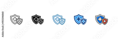 Health Insurance Icon Set Multiple Style Collection