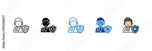 Doctor Icon Set Multiple Style Collection